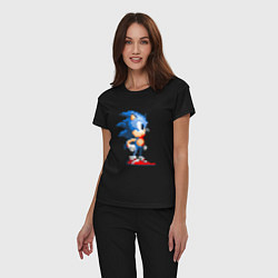 Пижама хлопковая женская Sonic, цвет: черный — фото 2