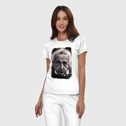 Пижама хлопковая женская Альберт Энштейн, цвет: белый — фото 2