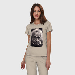 Пижама хлопковая женская Альберт Энштейн, цвет: миндальный — фото 2
