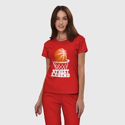 Пижама хлопковая женская Баскетбол, цвет: красный — фото 2