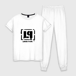 Пижама хлопковая женская Linkin Park Stamp, цвет: белый