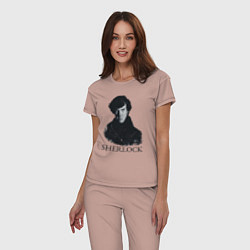 Пижама хлопковая женская Sherlock Art, цвет: пыльно-розовый — фото 2