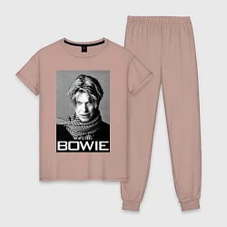 Пижама хлопковая женская Bowie Legend, цвет: пыльно-розовый