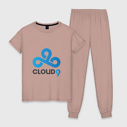 Пижама хлопковая женская Cloud9, цвет: пыльно-розовый