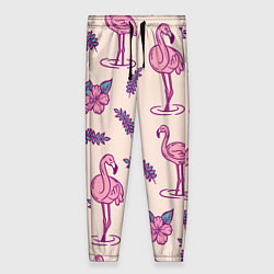 Женские брюки Фламинго: розовый мотив