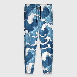 Брюки женские Морские волны графика, цвет: 3D-принт