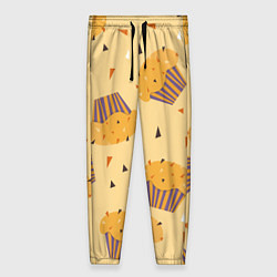 Женские брюки Капкейки на желтом фоне