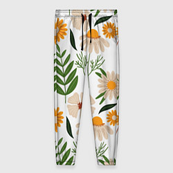 Женские брюки Цветы и листья