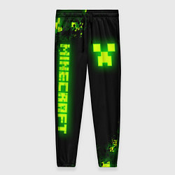 Брюки женские MINECRAFT NEON LOGO CREEPER, цвет: 3D-принт