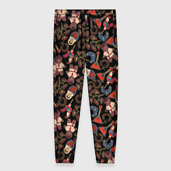 Брюки женские Россия паттерн темный, цвет: 3D-принт
