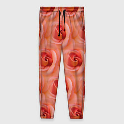 Женские брюки Розы - цветы - паттерн