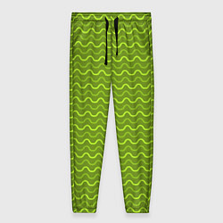 Женские брюки Зеленые светлые и темные волнистые полосы
