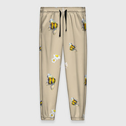Женские брюки Цветы Ромашки и Пчёлы