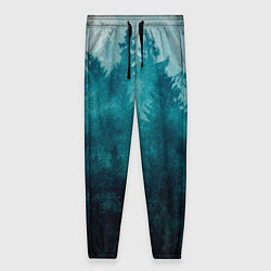 Брюки женские Темный хвойный лес, цвет: 3D-принт