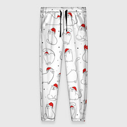 Женские брюки Паттерн новогодний котик