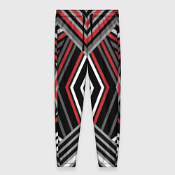 Брюки женские Геометрический узор с серыми черными и красными по, цвет: 3D-принт