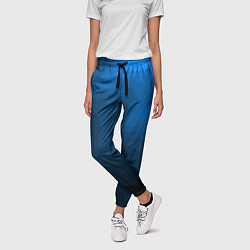 Брюки женские Абстрактный темно синий узор волны, цвет: 3D-принт — фото 2