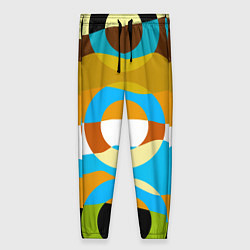 Женские брюки Разноцветный абстрактный волнообразный паттерн с к