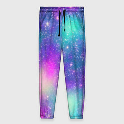 Брюки женские Яркий розово-голубой космос, цвет: 3D-принт