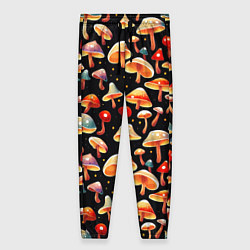 Женские брюки Разноцветный грибной паттерн