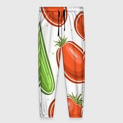 Брюки женские Помидоры и огурцы, цвет: 3D-принт