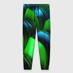 Брюки женские Зеленые абстрактные элементы, цвет: 3D-принт