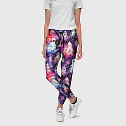 Брюки женские Хэллоуин Акварельные привидения, цвет: 3D-принт — фото 2