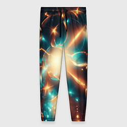 Брюки женские Абстракция сине желтая вспышка, цвет: 3D-принт