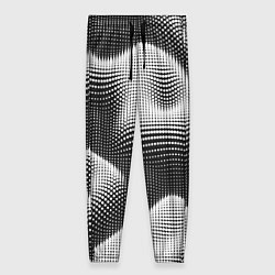 Женские брюки Чёрно белый точечный абстрактный фон