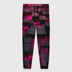 Брюки женские Фиолетовые и черные камни, цвет: 3D-принт