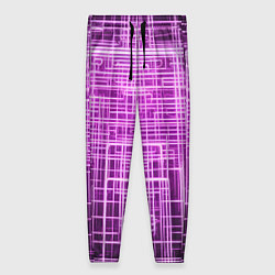 Женские брюки Фиолетовые неоновые полосы киберпанк