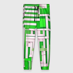 Женские брюки Полосы на зелёном фоне