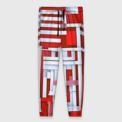 Женские брюки Полосы на красном фоне