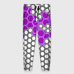Брюки женские Фиолетовая энерго-броня из шестиугольников, цвет: 3D-принт