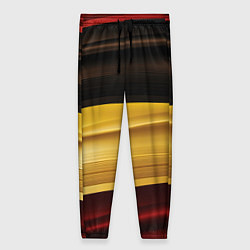 Брюки женские Черный красный желтый цвет абстракции, цвет: 3D-принт