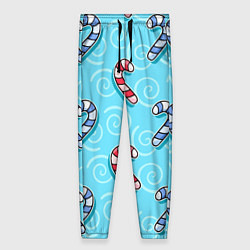 Брюки женские Новогодний леденец трость, цвет: 3D-принт