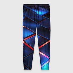 Брюки женские Синие абстрактные плиты, цвет: 3D-принт