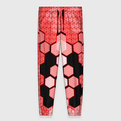 Женские брюки Красная кибер броня hexagons