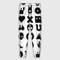 Брюки женские Love death robots pattern white, цвет: 3D-принт