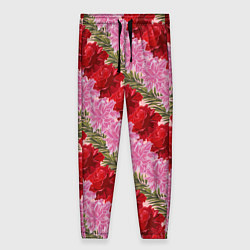 Женские брюки Фон с лилиями и розами