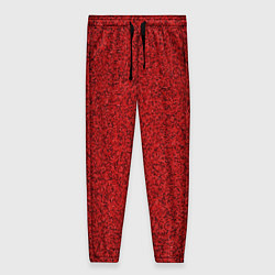 Брюки женские Тёмный красный мелкая мозаика, цвет: 3D-принт
