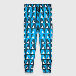 Брюки женские Узор из треугольников синий, цвет: 3D-принт