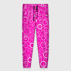 Женские брюки Бело-розовый паттерн пузырьки