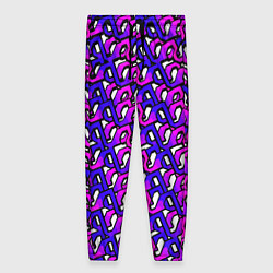 Брюки женские Фиолетовый узор и чёрная обводка, цвет: 3D-принт