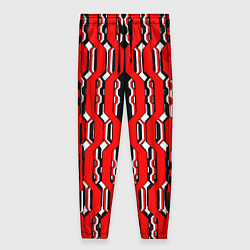 Женские брюки Красные и белые техно линии