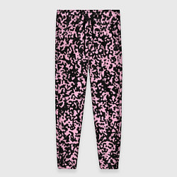 Брюки женские Чёрно-розовый пятнистый, цвет: 3D-принт