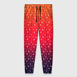 Женские брюки Градиент оранжево-фиолетовый со звёздочками