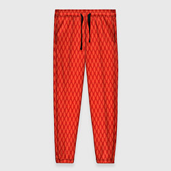 Брюки женские Сочный красный паттерн сетка, цвет: 3D-принт