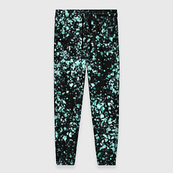 Брюки женские Чёрный с напылением голубого цвета абстракция, цвет: 3D-принт