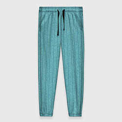 Брюки женские Бирюзовый текстурированный в полоску, цвет: 3D-принт